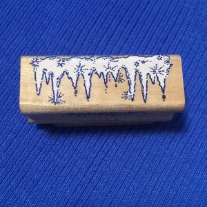 Inkadinkado “Icicles Hanging Ice Winter Sparkles #2359” Wood Mount Rubber stamp